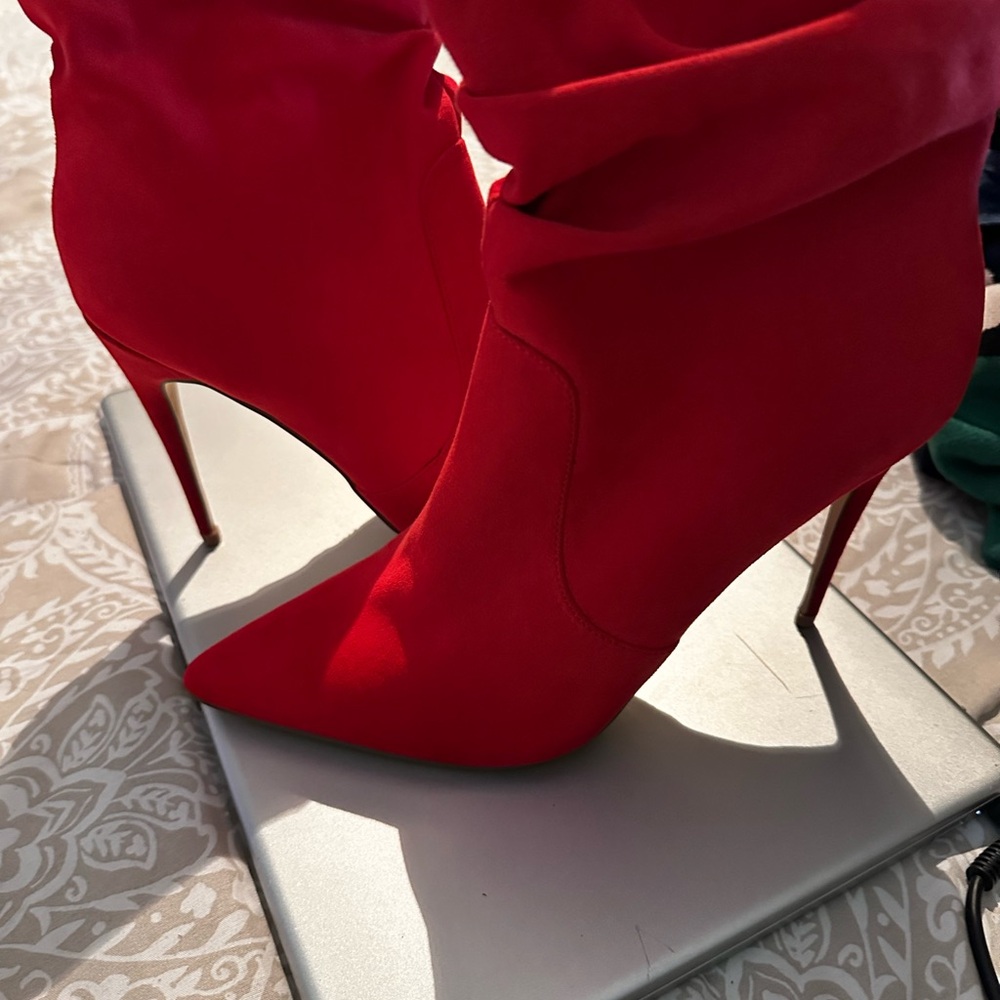 JustFab Bold Red Heeled Boots